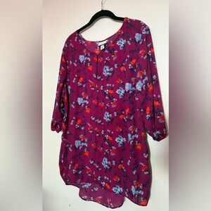 Ava & Viv Floral Tunic EUC
